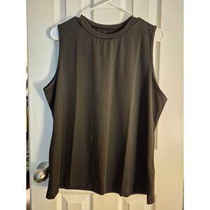 Sleeveless Black Tank Top XL 95% Polyester 5% Elastane Lightweight & Stretchy